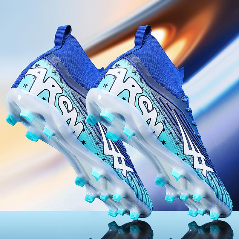 Foreign trade European Cup new football shoes men's high-top youth student training shoes AG spikes sports shoes