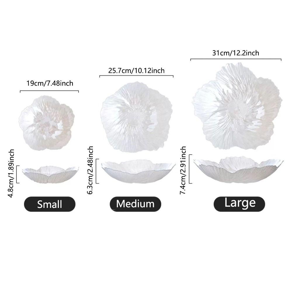 Flower-shaped Art Glass Bowl Crystal Glass Candy Tray Trinket Fruit Plates Bowl  Bread