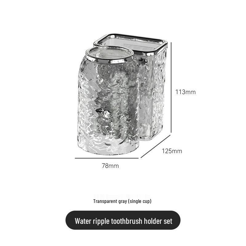 Dispenser Premium de Pastă de Dinți Montat pe Perete cu Design Valuri de Apă – Suport Universal Fără Găurire & Stoarcere