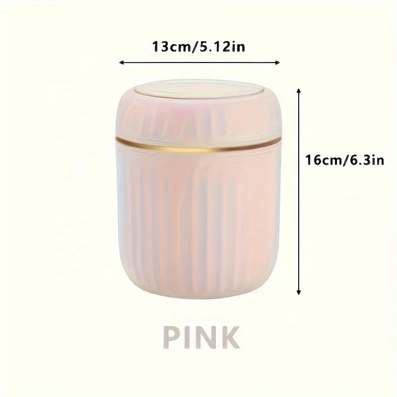 

2026 NEW Mini Desktop Trash Can with Lid Garbage Waste Bin Organizer Bedroom Office Desk Storage Box Made Durable Plastic Home рожевий