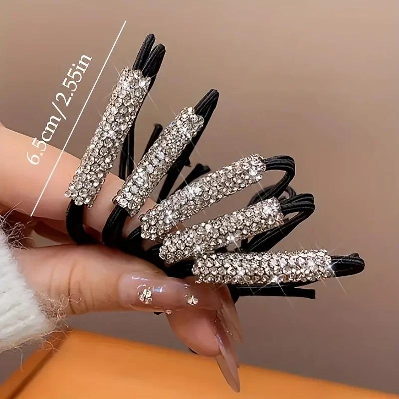 Haargummi mit Strasssteinen, hochelastisches Haarseil, Haarschmuck für Damen und Mädchen