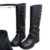 Thick-soled but knee-length boots women's autumn and winter new retro pleated stacked pants tube boots slim tall knight boots