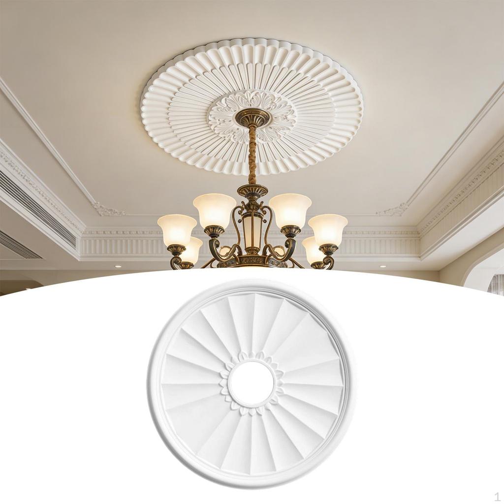 , Roseta de Teto Elegante, Versátil e de PU para Luminárias – Placa Decorativa para Quartos, Bibliotecas,