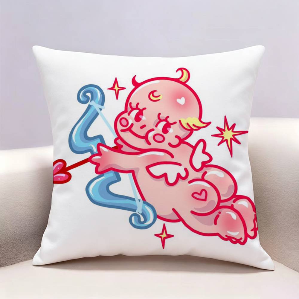 Cartoon KKewpie Doublesided print Pillow Case for Sofa Living Room Home office Decor Protective Cover