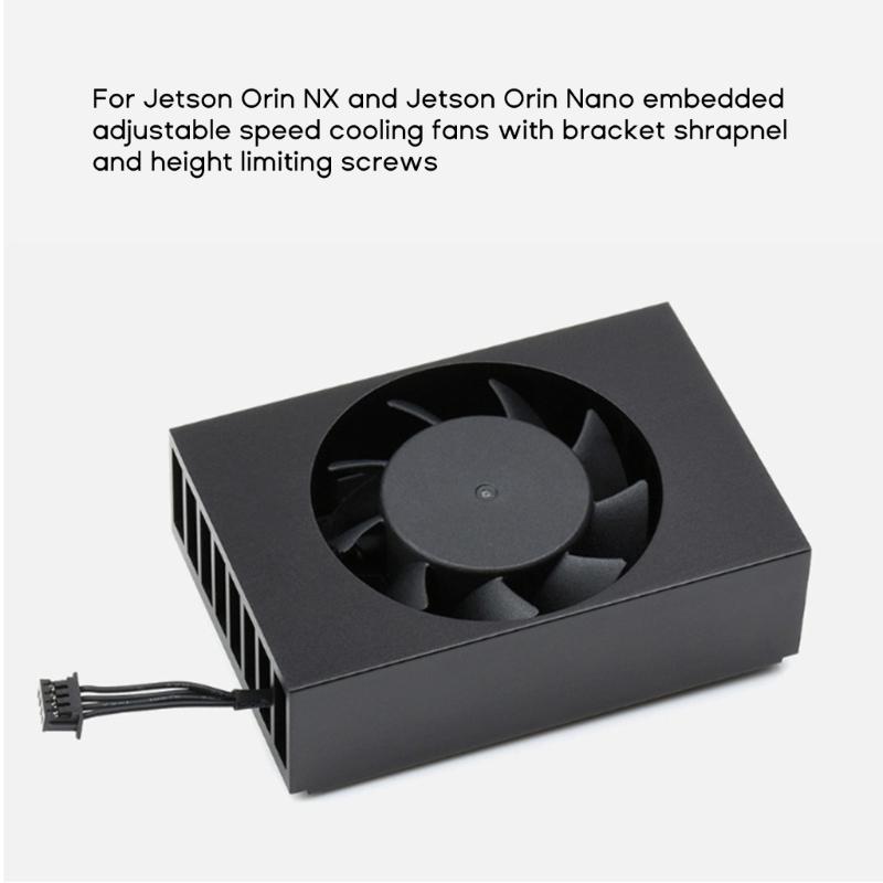 Embedded Fan Aluminum-Alloy Enclosure PWM Speed Adjustable Cooling Fan Replacement Accessory Compatible for Orin-Nano