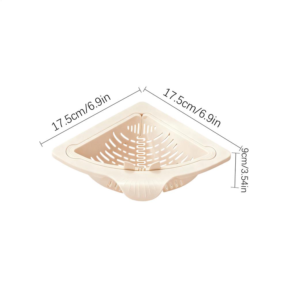 

Corner Sink Drainer Basket Magnetic Silicone Kitchen Storage Rack Sink Drain Strainer Basket for Trash Food Waste Leftovers бежевий