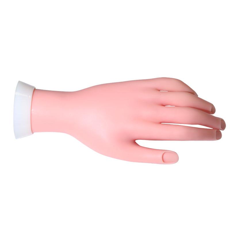 Flexible Silicone Nail Art Practice Hand Model with Bendable Fingers