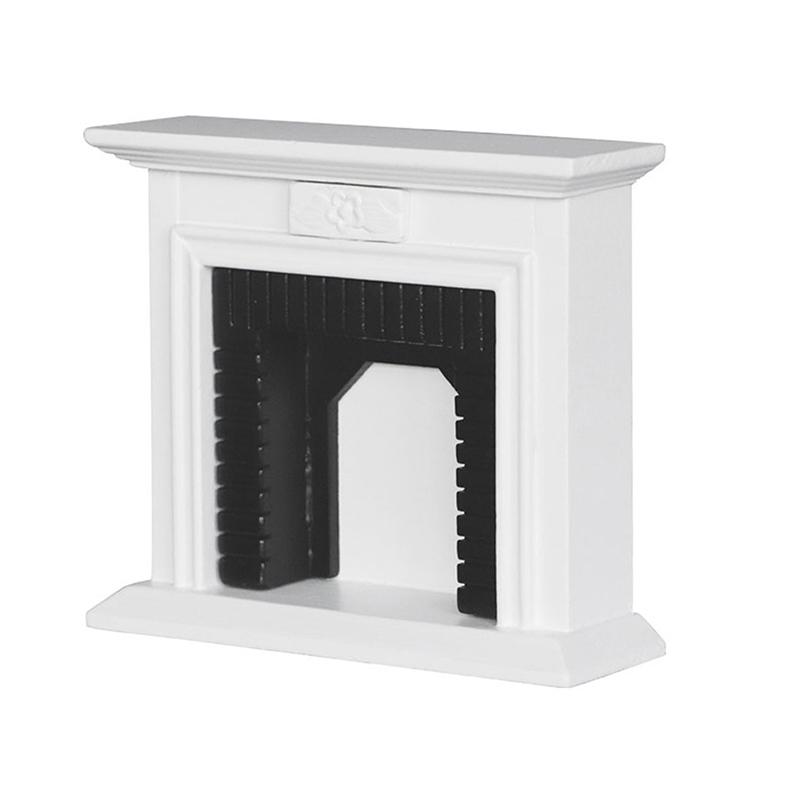 

1:12 кукольных домиков Миниатюрный камин Моделирование Мебель Модель Декор Игрушка Кукольный дом Аксессуары белый