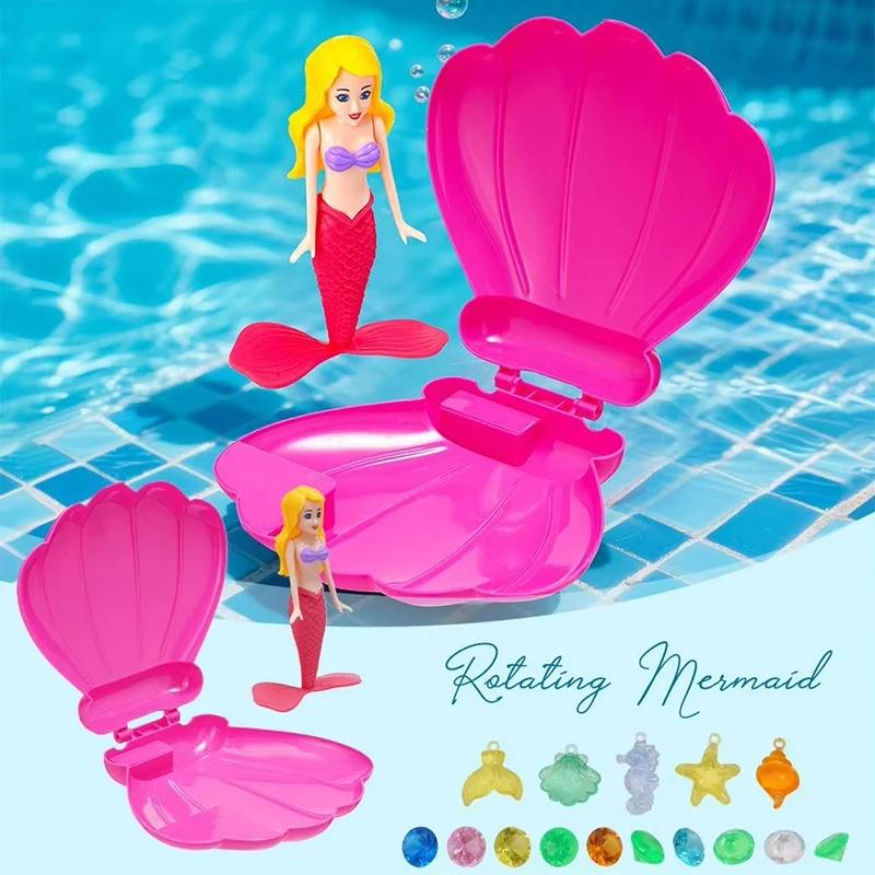 Meerjungfrauen Tauchspielzeug Transparente Muschel Badespielzeug Bunte Meerjungfrauen Poolspielzeug Schwimmbadspiel für Kleinkinder Jungen Mädchen Teenager Erwachsene
