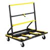 Drywall Cart Dolly, 816 Kg Load Capacity, Steel Panel Dolly with 4 Swivel Casters & Expandable Deck, Foldable Panel Truck Cart with Tie-Down Strap for