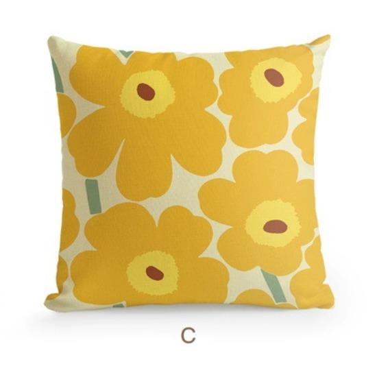 Nordisch Finnisch Sonnenblumenpflanze Blumendruck Kurzer Plüsch Kissenbezug Zuhause Sofa Kissen Kissenbezug