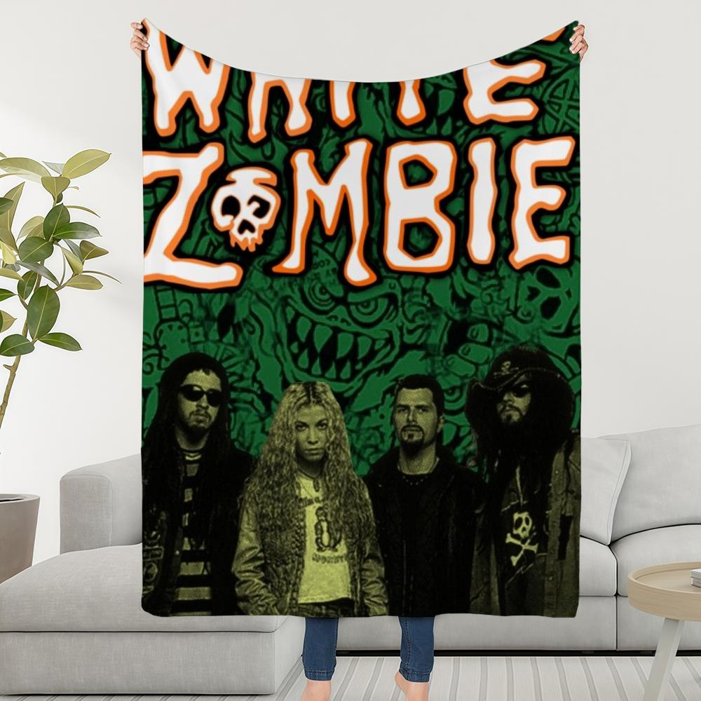 Blanket Throw Super Rock Cosy Plush Living Z-ZombieS Room Sofa Band Couch W-WhiteS-ES Childish Birthday Gifts