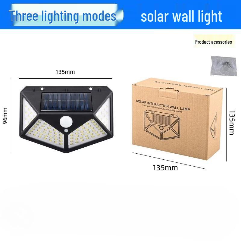 Solar Motion Sensor LED Outdoor Wall Light (3-Pack)