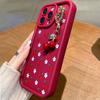 Red Cherry Pattern Silicone Phone Case For 17 16 15 14 13 12 11 Pro Max 17 Air 16E XS X XR 7 8 Plus Cherry Chain Cover