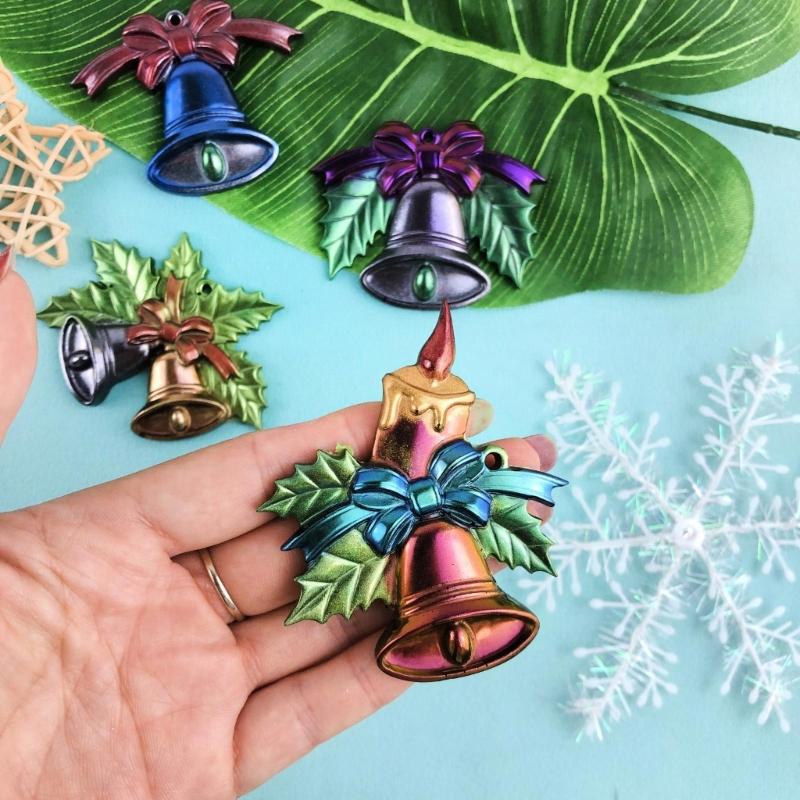 Christmas Combination Bells Keychain Mould Crystal Epoxy Silicone Pendant Mould