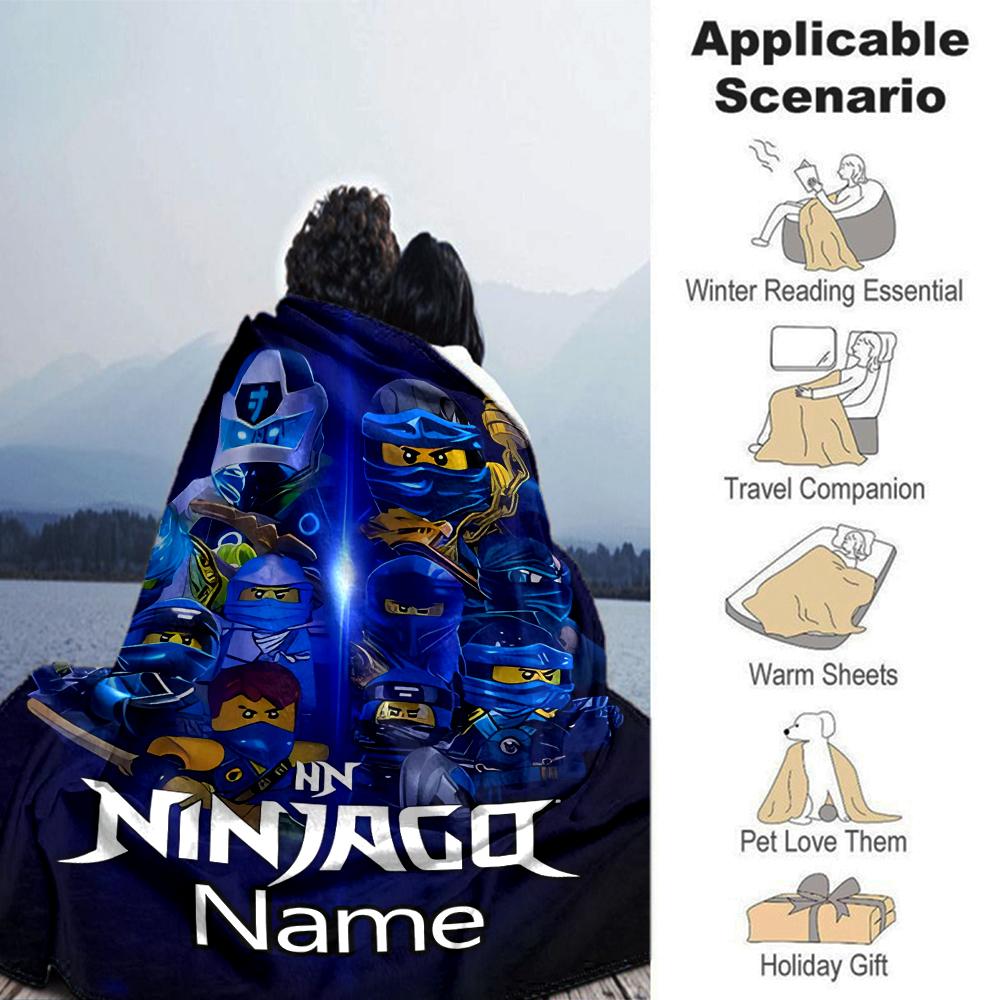 Customiz Name Personality Lego Ninjago Blanket Soft &Warm Sofa Office Bed Travel Lunch Break Blanket, Gift Suitable All Seasons
