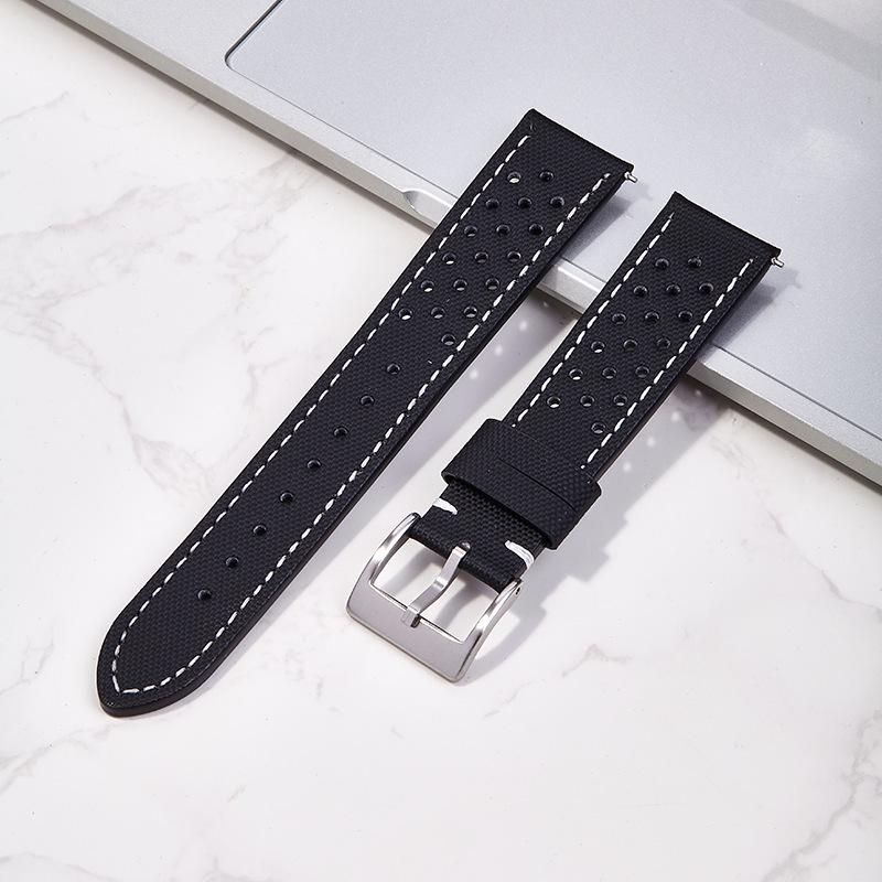 

Breathable Cowhide Multi-Hole Watch Strap for Samsung Watch 5/6 (20mm/22mm) 22mm