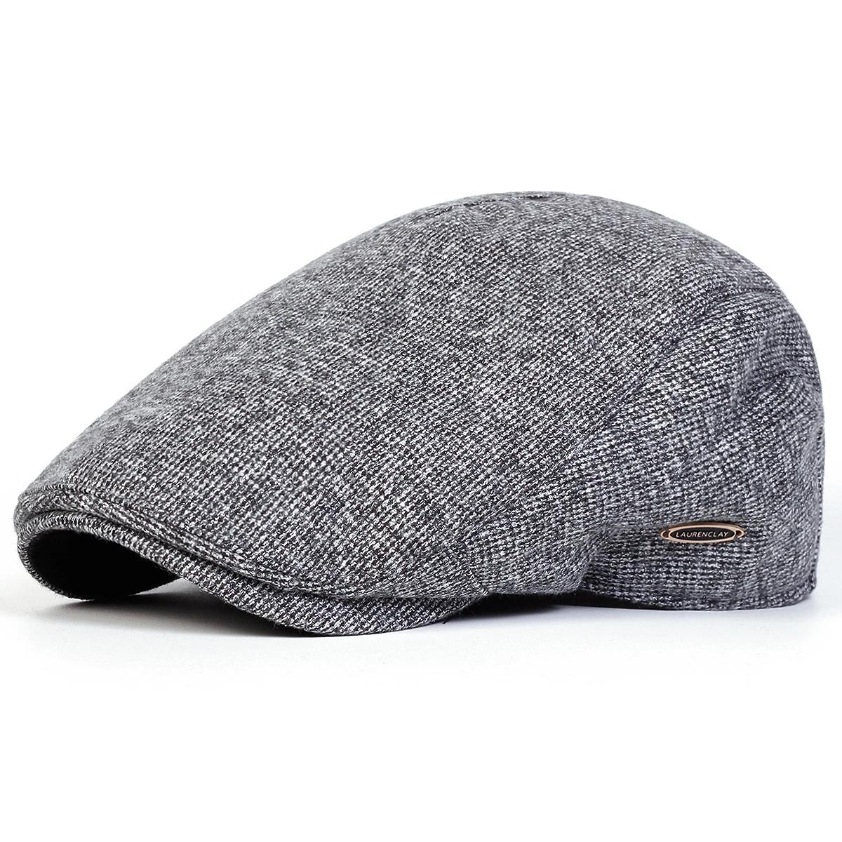 

Men Laurenclay Letter Label Newsboy Caps British Painters Hats Spring And Autumn Flat Cap Hip Hop Berets