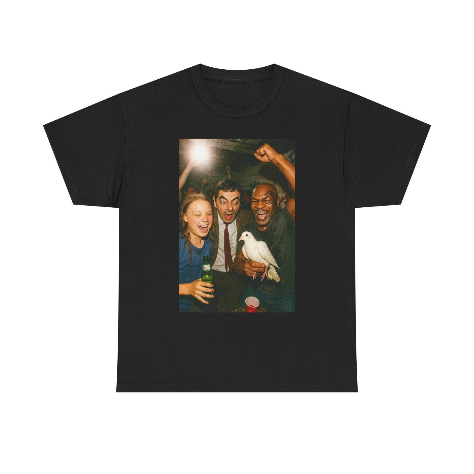Mike Tyson Mr Bean Funny Graphic T Shirt Unisex Heavy Cotton Tee S