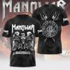 Rock Manowar Band Harajuku Hip Hop 3D Εκτύπωση Αθλητικό Ανδρικό Κοντομάνικο Καλοκαιρινό Εξωτερικού Χώρου Street Fitness Γρήγορο Στέγνωμα Διαπνέον T-shirt
