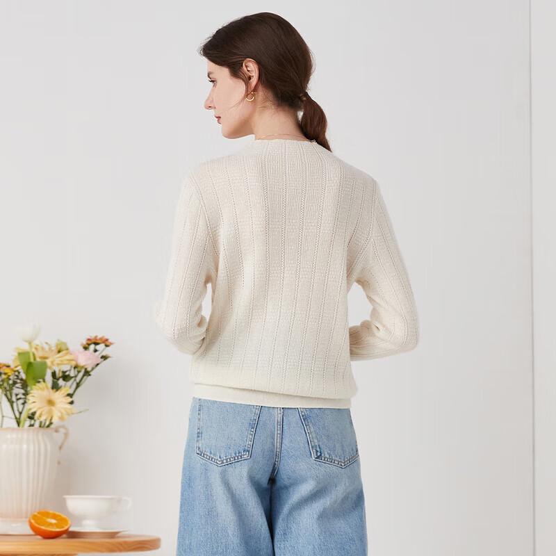 Zhaojun Damen Herbst/Winter Rollkragen Lochmuster Kaschmirpullover