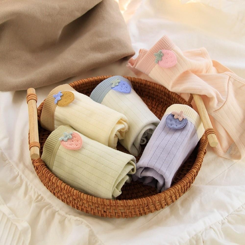5pcs Cute Strawberry Brief Sweet Women Underwear Lingerie Cotton Panties Girls