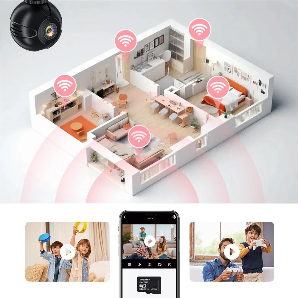 2025 Mini WiFi Wireless IP Camera Mobile Monitor HD Night Vision Baby Remote Monitor Camera Security Infrared Bicycle Recorder