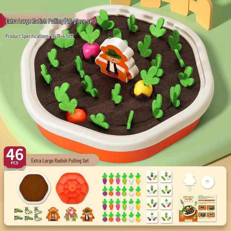 Montessori Radish Pull Toy: Early Cognitive & Color Matching for Infants and Toddlers