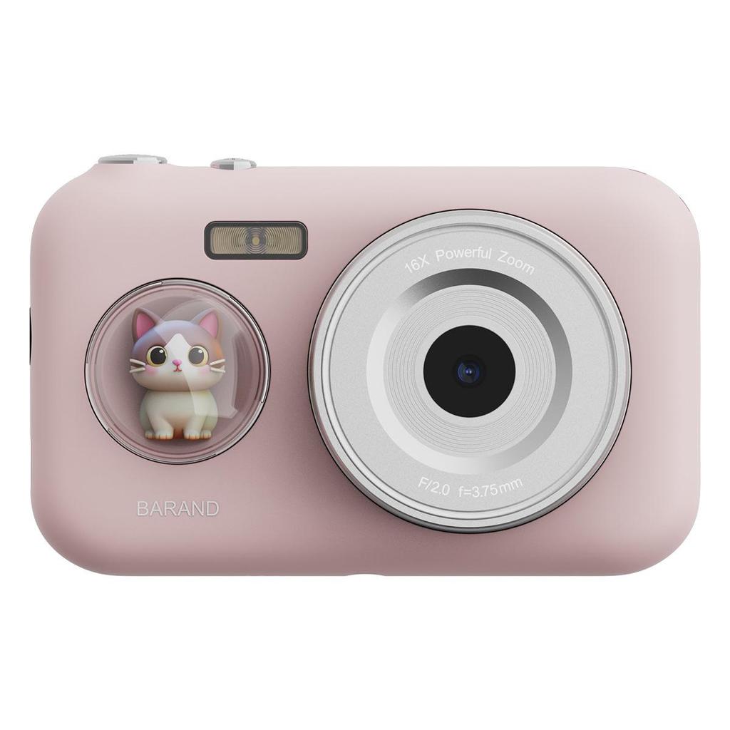 Cute Cat Retro Digital Camera with One-Click Photo Output, 16x Zoom, and Large Aperture