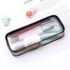 Kawaii Transparent Pencil Case Large Capacity Waterproof Pen Box for Girls Cosmetic Bag Stationery Office School Supplies