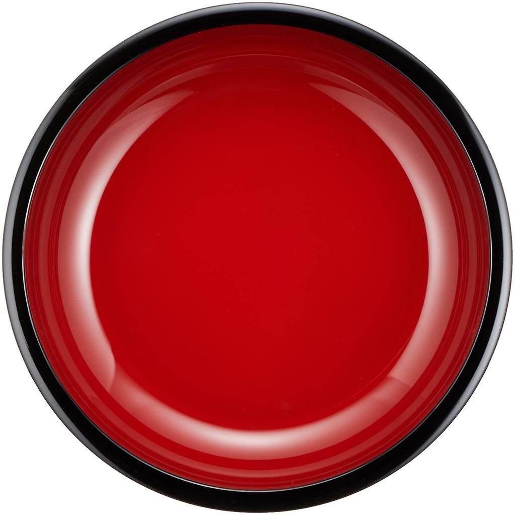 Yamanaka Lacquerware Serving Black with Red M11870 Dish, 10.5cm, Interior,