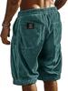Back Pocket Black Label Men's Corduroy Summer Shorts - Loose, Casual, Multi-color Drawstring Pants