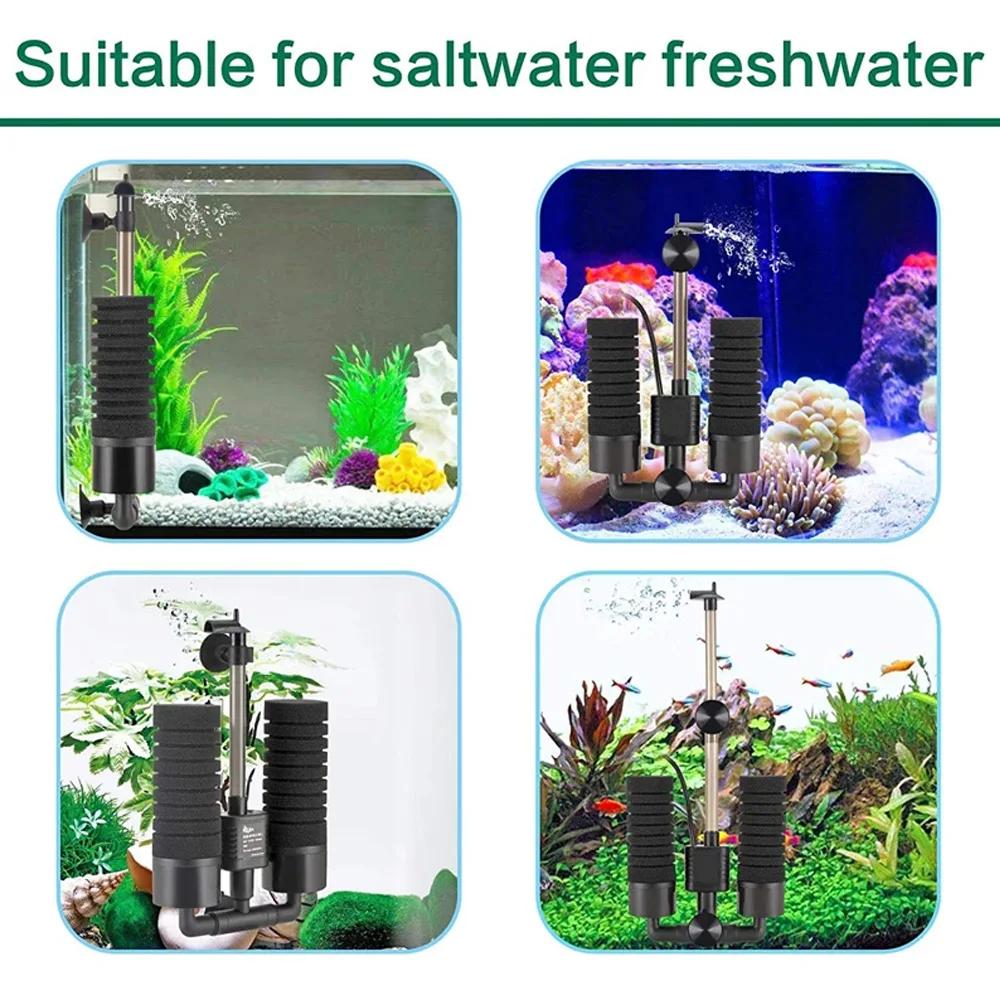 Aquarium Filter for Aquarium Fish Tank Air Pump Skimmer Biochemical Sponge Filter Sponge Clean Water Circulation Fish Farming 3W