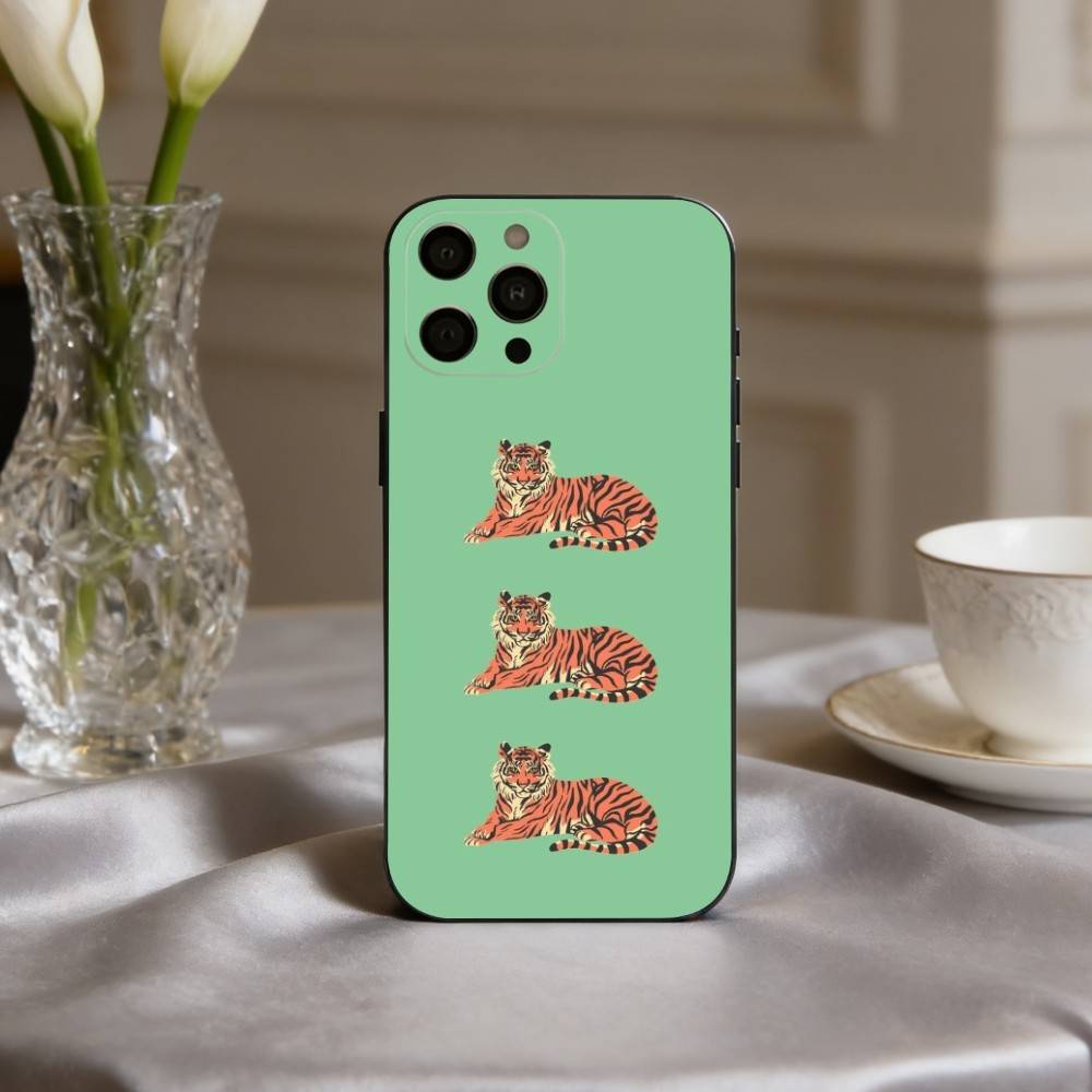 cute tiger art Phone Case Silicone Soft For IPhone 17pro 16 15 14 13 12 11 X XR Plus Pro Max Plus iPhone16