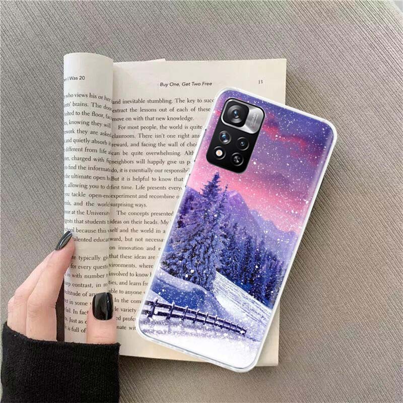 Landscape Winter Light Snow Luxury Phone Case For Xiaomi Poco X4 F4 GT X3 NFC X5 X6 X7 Pro 5G M5 M5S M3 F5 Mi F6 F3 F2 F1 Cover