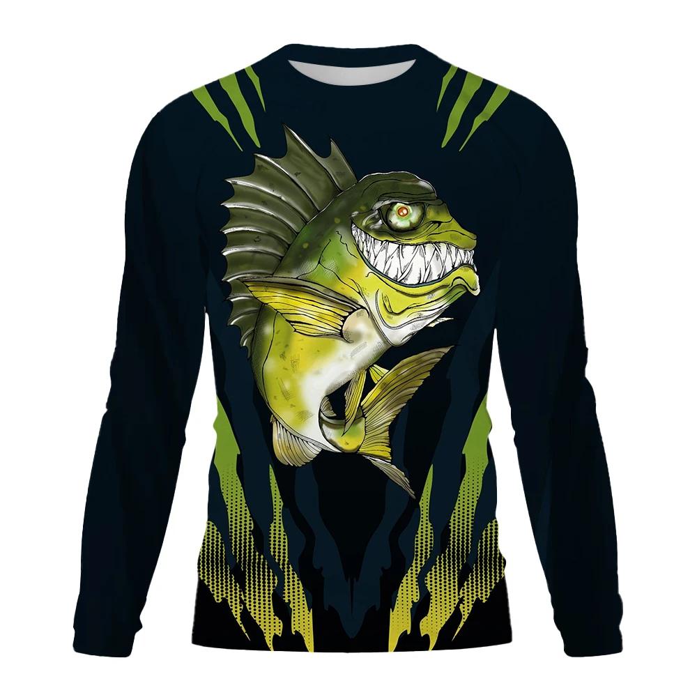 Camicia da pesca da uomo/Top mimetico con protezione UV, Camicia da pesca a maniche lunghe da uomo UPF50+/Abbigliamento da uomo per sport all'aperto estivi