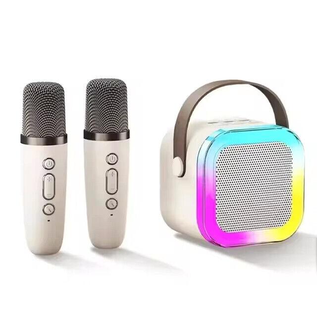 

Portable Mini Karaoke Machine For Kids Bluetooth Speaker w/ 2 Wireless Micphone