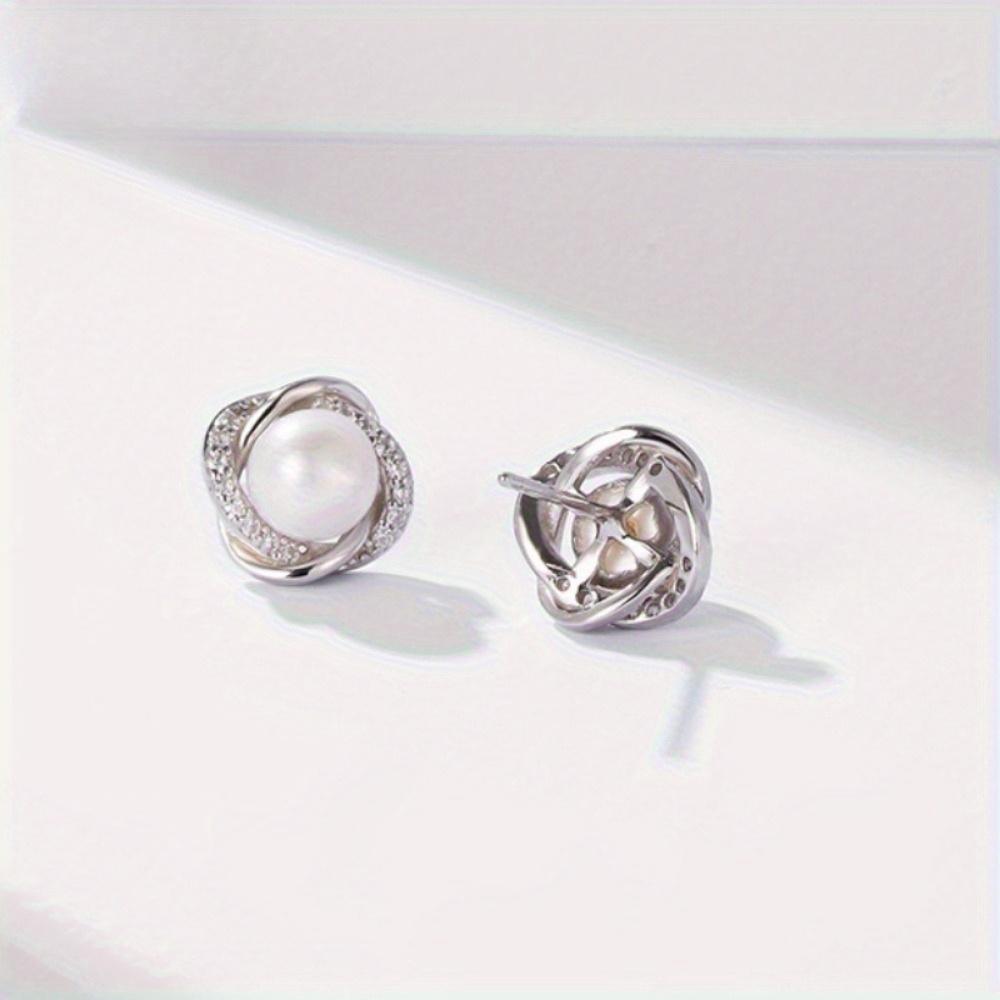 1 Pair of Pearl Earrings Men's Pearl Jewelry Earrings