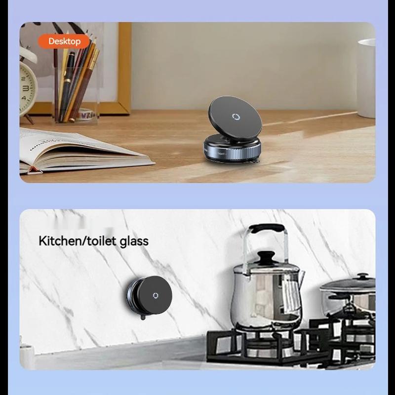 Car Magnetic Phone Holder Vacuum Suction 360° Rotation For Tesla Mirror Wall For iPhone 12~16 Series All Smart Cell Mobile Phone