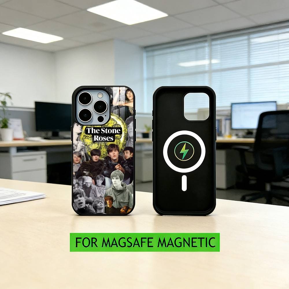 The S-Stone R-Roses Band   Phone Case For iPhone17,16,15,14,13,12,11 Plus,Pro Magnetic with Magsafe Wireless Charging