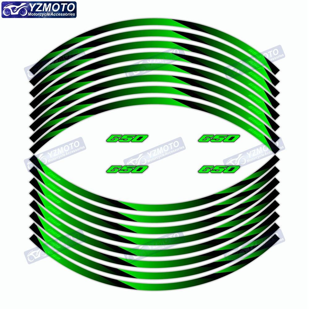For Kawasaki Ninja650 Ninja 650 Motorcycle 17 Inch Front And Rear Wheel Hub Sticker Decal Waterproof Reflective Rim Stickers