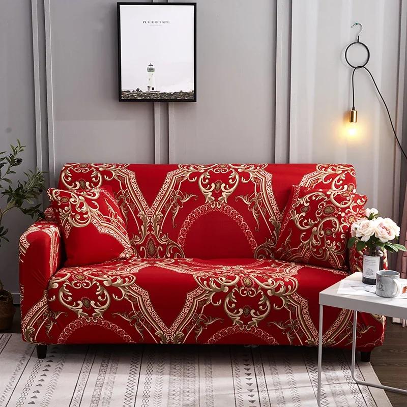 Baroque style sofa covers stretch for living room spandex slipcovers couch cover single double three four seat sectional sofa