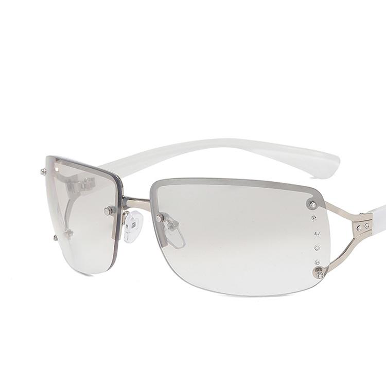 

Женские солнцезащитные очки Защита от солнца Защита от ультрафиолета Модные индивидуальные ретро Y2g Солнцезащитные очки с бриллиантами Уличный снимок Вогнутая форма Очки для путешествий для вождения