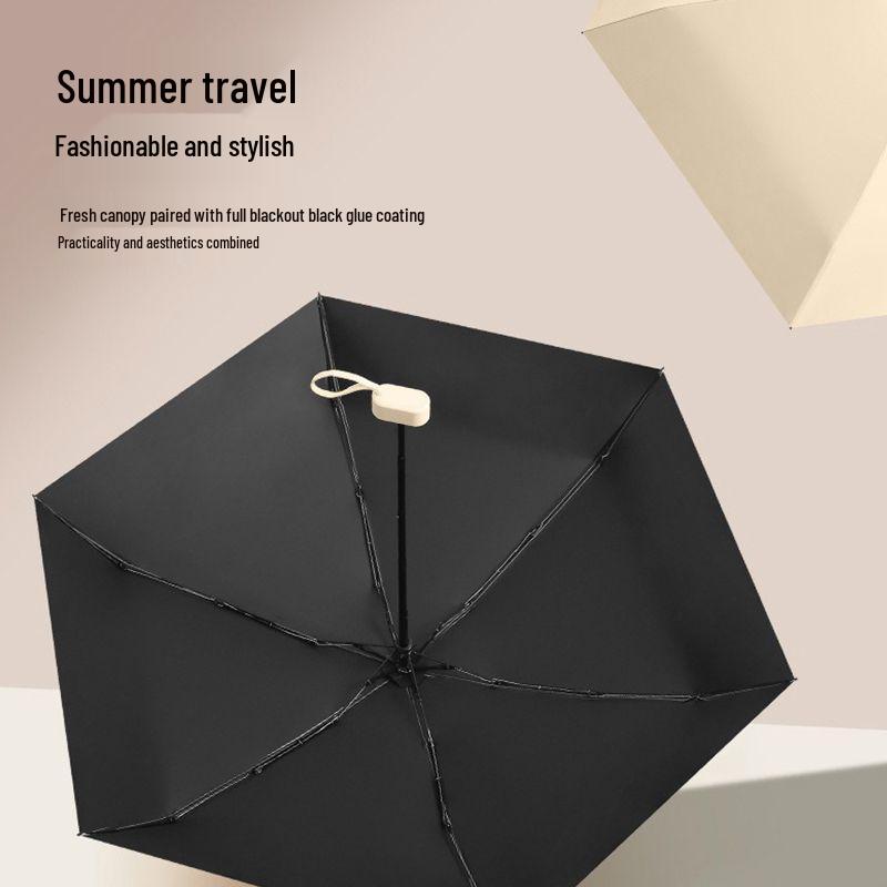 Compact UV Protection Mini Umbrella: Sun and Rain Shield for Students