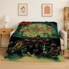 Retro Slayer Heavy Metal Rcck Band Sign Flannel Blanket Soft Warm Throw Blanket for Bedroom Living Room Bed Travel Picnic Gift
