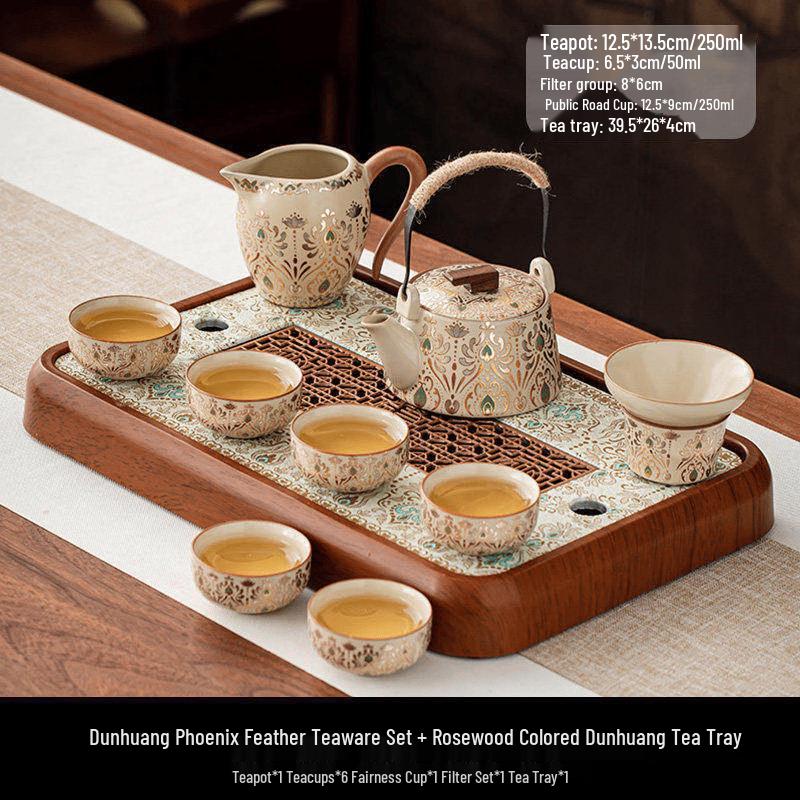 Dunhuang Phoenix Feather Ru Kiln Tea Set