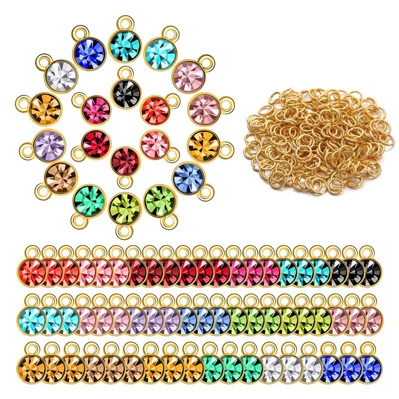 

Crystal Birthstone Charms Pendants Glitter Resin Beads Pendants DIY Charm Accessories for Making Jewelry Necklace