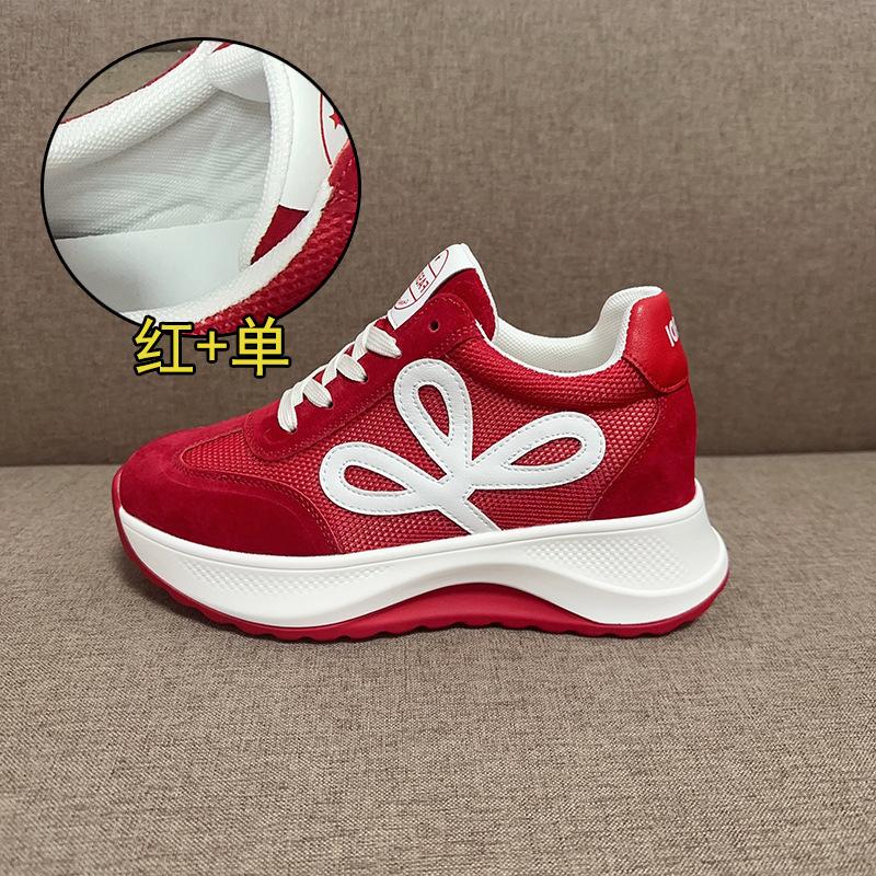 Autumn and Winter New Platform Casual Little White Single Shoes Lace-up Slope Heel Sports Running Versatile Women's Shoes