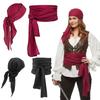 Pirate Hat And Belt Set Cosplay Accessory Set Medieval Renaissance Vintage Pirate Belt Headscarf Unisex Carnival Accessories