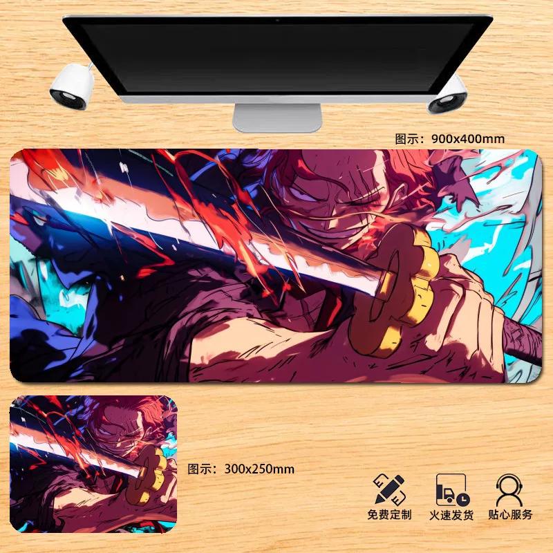 Japanese Anime ONE PIECE Leather Mouse Pad Oversized Boys Animation E-sports Game Keyboard Pad Monkey D. Luffy Computer Desk Pad Non-slip Mouse Pad